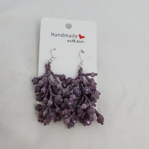 Handmade Lavender Beaded Earrings